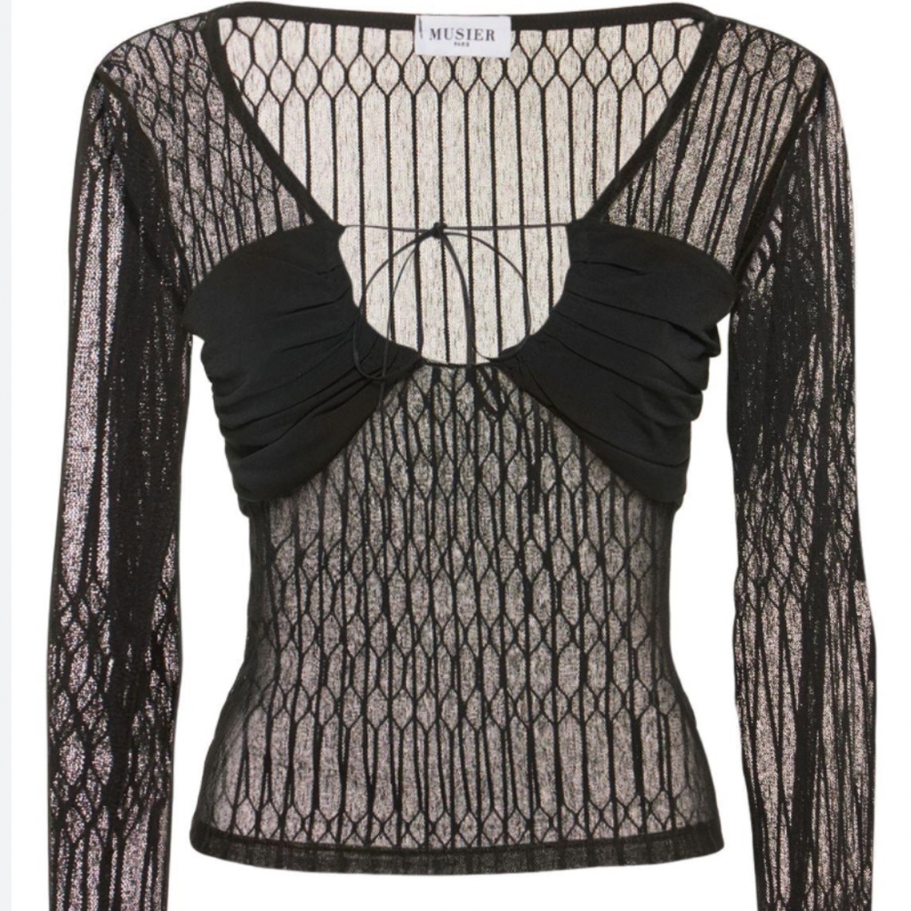 Musier Paris Jessica long sleeve mesh top Size 34 (XS)